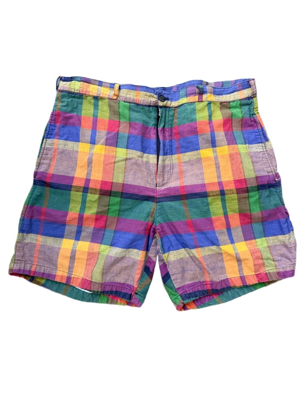 Vintage multicolor check shorts cotton y2k